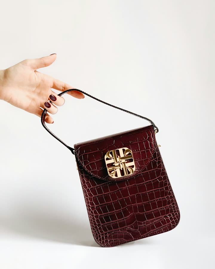 Women's Burgundy Croc Bag