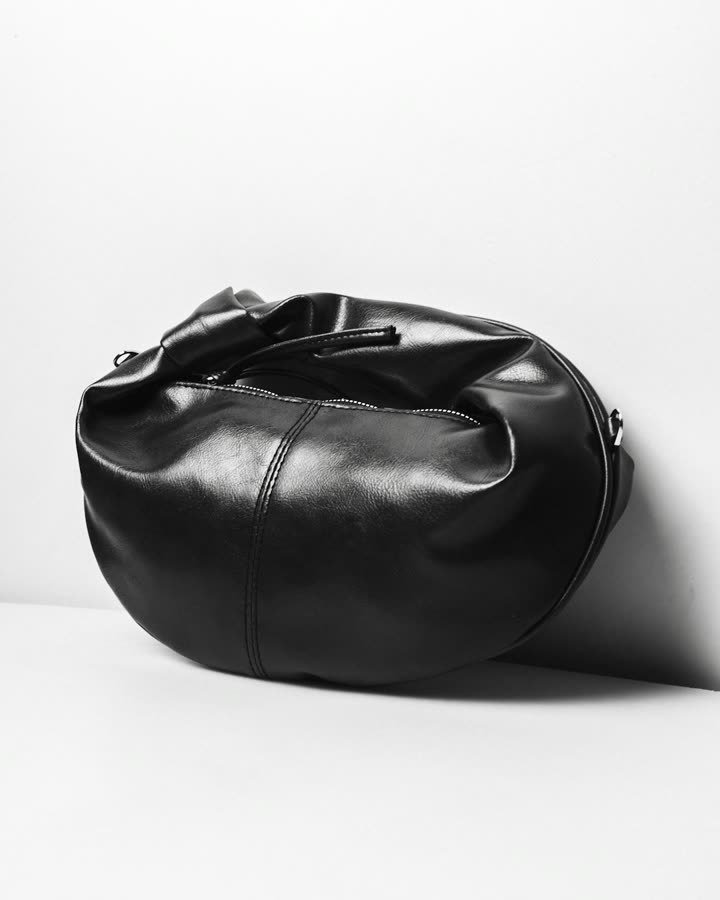 Men's Black Leather Duffel Bag