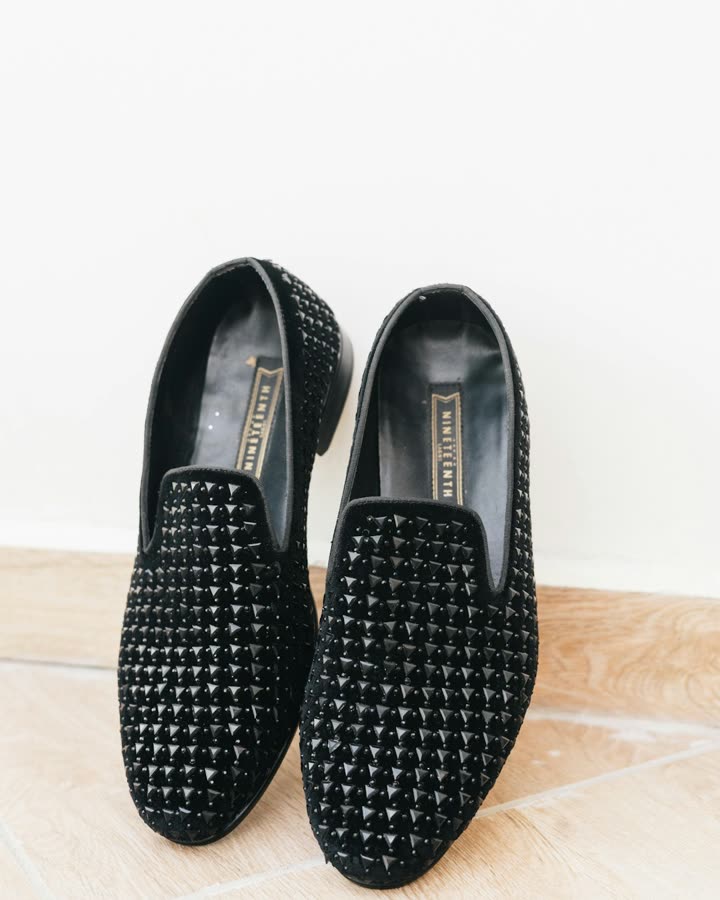 Women's Black Studded Loafers