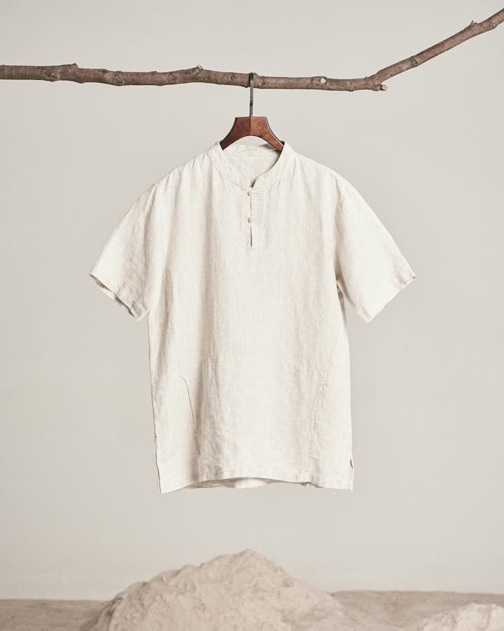 Women's Short Sleeve Linen Shirt