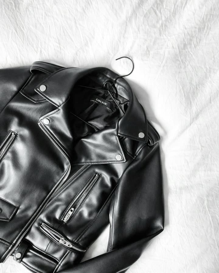 Men's Black Leather Biker Jacket