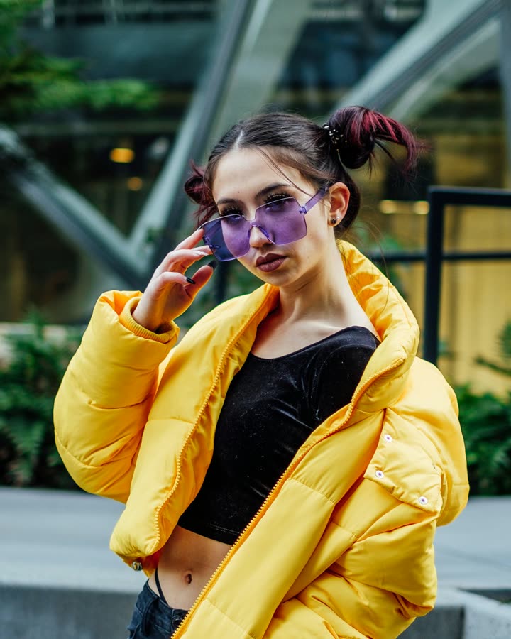 Women's Yellow Puffer Jacket